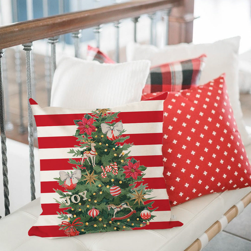 PANDICORN Red Christmas Throw Pillow Covers, Santa Claus Christmas Tree Decorations Christmas Pillows Decorative Throw Pillows Cases