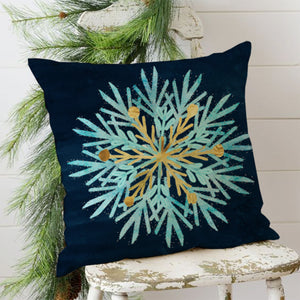 PANDICORN Blue Christmas Pillow Covers 18x18 Set of 2 Snowflake Christmas Decorations Christmas Pillows