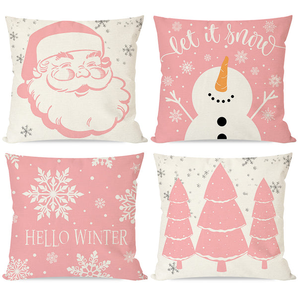 Pink discount christmas pillows