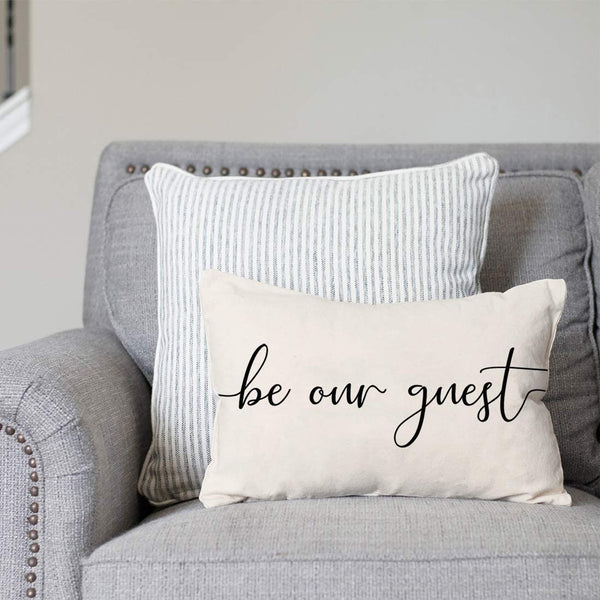 Be Our Guest Throw Pillow Cover 18” x 18” – Blessed in Blush