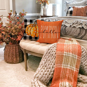PANDICORN Black Buffalo Check Fall Pillow Covers 18x18 Set of 2  Polka Dot Hello Pumpkin Outdoor