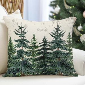 hristmas Pillow Covers 18x18 Inch Set of 2 Green Christmas Tree Forest Outdoor Farmhouse Christmas Decorations Xmas Winter Holiday Rustic Decorative Throw Pillow Cases for Couch Home Decor