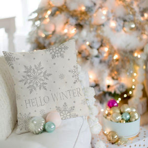 PANDICORN Christmas Pillow Covers 18x18 Set of 4 Christmas Tree Reindeer Snowflake Christmas Decorations