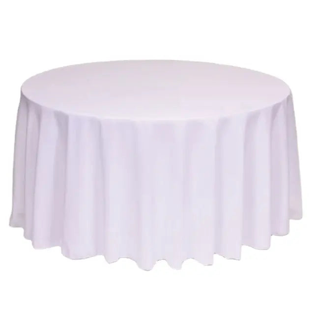 PANDICORN Round Tablecloth Polyester White Table Cloths for Events