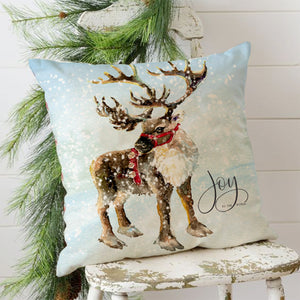 PANDICORN Christmas Pillow Covers 18x18 Set of 4 Christmas Tree Santa Claus Reindeer Pine Cone Christmas Decorations