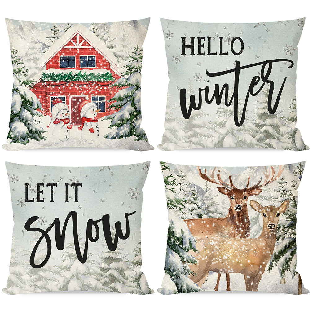  PANDICORN Vintage Christmas Pillow Covers 18x18 Set of