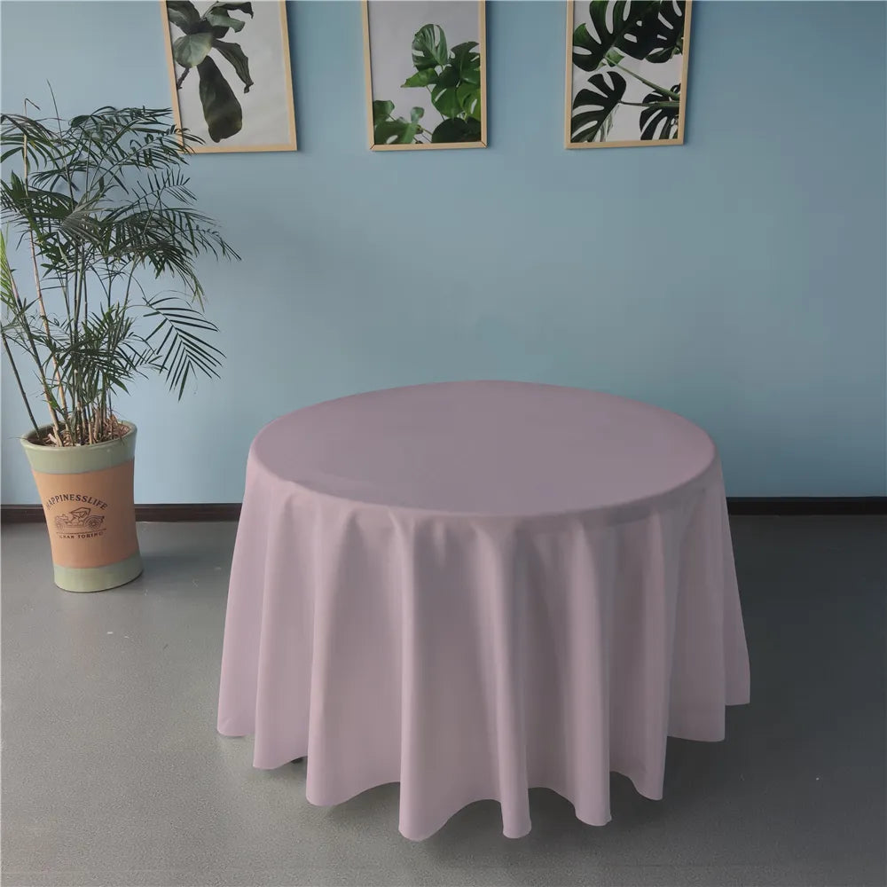 PANDICORN Round Tablecloth Polyester White Table Cloths for Events