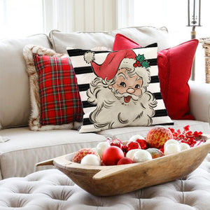 PANDICORN Modern Farmhouse Christmas Pillow Covers 18x18 Set of 4 Santa Claus Christmas Tree Decorations