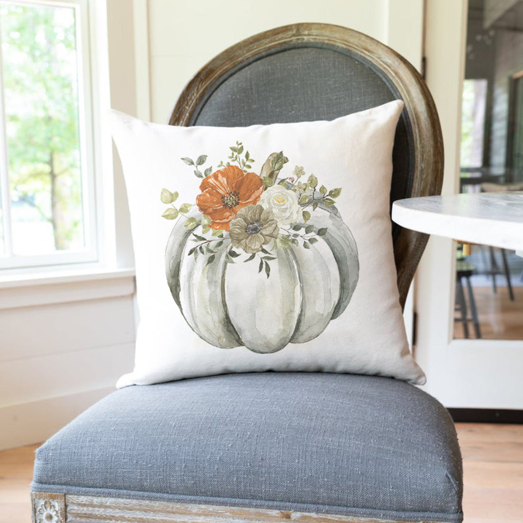 PANDICORN Grey Fall Pillow Covers 18x18 Set of 4 Pumpkin Floral Fall Decor Outdoor