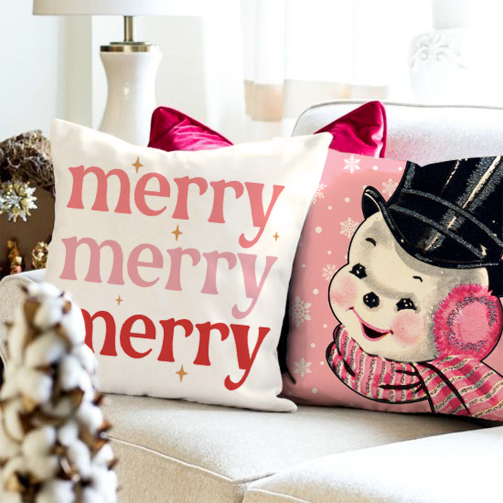 Set of 4 Christmas Pillow Covers 18x18 inch Winter Throw Pillow