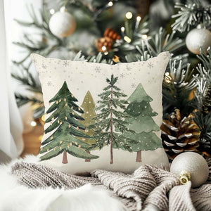 Christmas Tree Pillow Covers 18x18 Inch Set of 2 Farmhouse Christmas Decor Winter Holiday Decorative Throw Pillow Cases Xmas Party Decorations Outdoor for Front Porch Home Room Sofa Couch