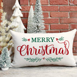 Merry Christmas Pillow Covers 12x20 Inch Farmhouse Christmas Decorations Lumbar Christmas Pillows Christmas Decorative Throw Pillows Cases Winter Holiday Decor for Sofa Couch Living Room