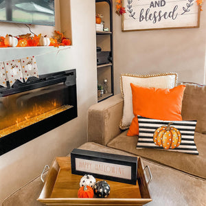 PANDICORN Black Stripe Fall Pillow Covers 12x20 Set of 2 Polka Dot Hello Pumpkin Outdoor