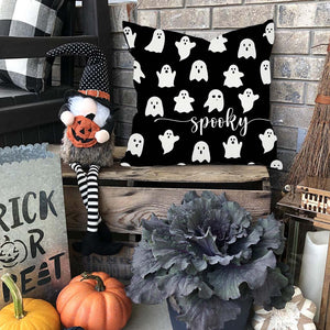 PANDICORN Halloween Pillow Covers 18x18 Set of 4 Skeleton Bats Black Cat Ghost