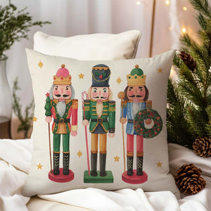 Christmas Pillow Covers 18x18 Set of 4 Nutcracker Christmas Decor Red and Green Xmas Party Decorations Outdoor Winter Holiday Throw Pillows Cases for Home Bedroom Sofa Couch Porch