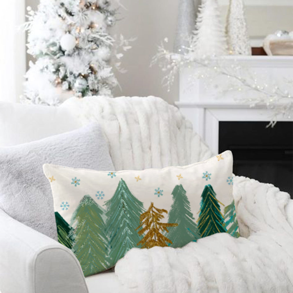 Christmas Tree Pillow Covers 12x20 Inch Modern Farmhouse Christmas Decorations Xmas Winter Holiday Decor Lumbar Pillows Decorative Throw Pillows Cases for Home Sofa Couch Living Room