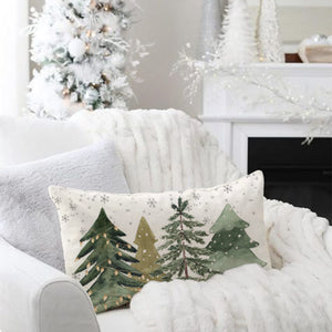 Christmas Pillow Covers 12x20 Modern Farmhouse Green Christmas Tree Decorations Christmas Lumbar Pillows Decorative Throw Pillows Cases Winter Holiday Decor for Home Couch Living Room