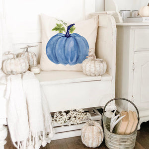 PANDICORN Blue Fall Pillow Covers 18x18 Set of 4 Hello Pumpkin Truck Leaves Outdoor Fall Decor