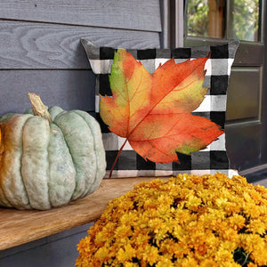 PANDICORN Buffalo Plaid Fall Pillow Covers 18x18 Set of 4 Pumpkin Leaves Outdoor Fall Decor