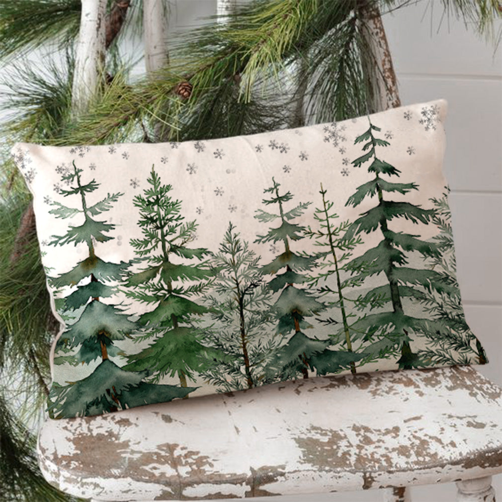 Christmas Tree Pillow Covers 12x20 Inch Farmhouse Forest Green Christmas Decorations Rustic Christmas Lumbar Pillows Decorative Throw Pillows Cases Winter Holiday Decor for Home Couch