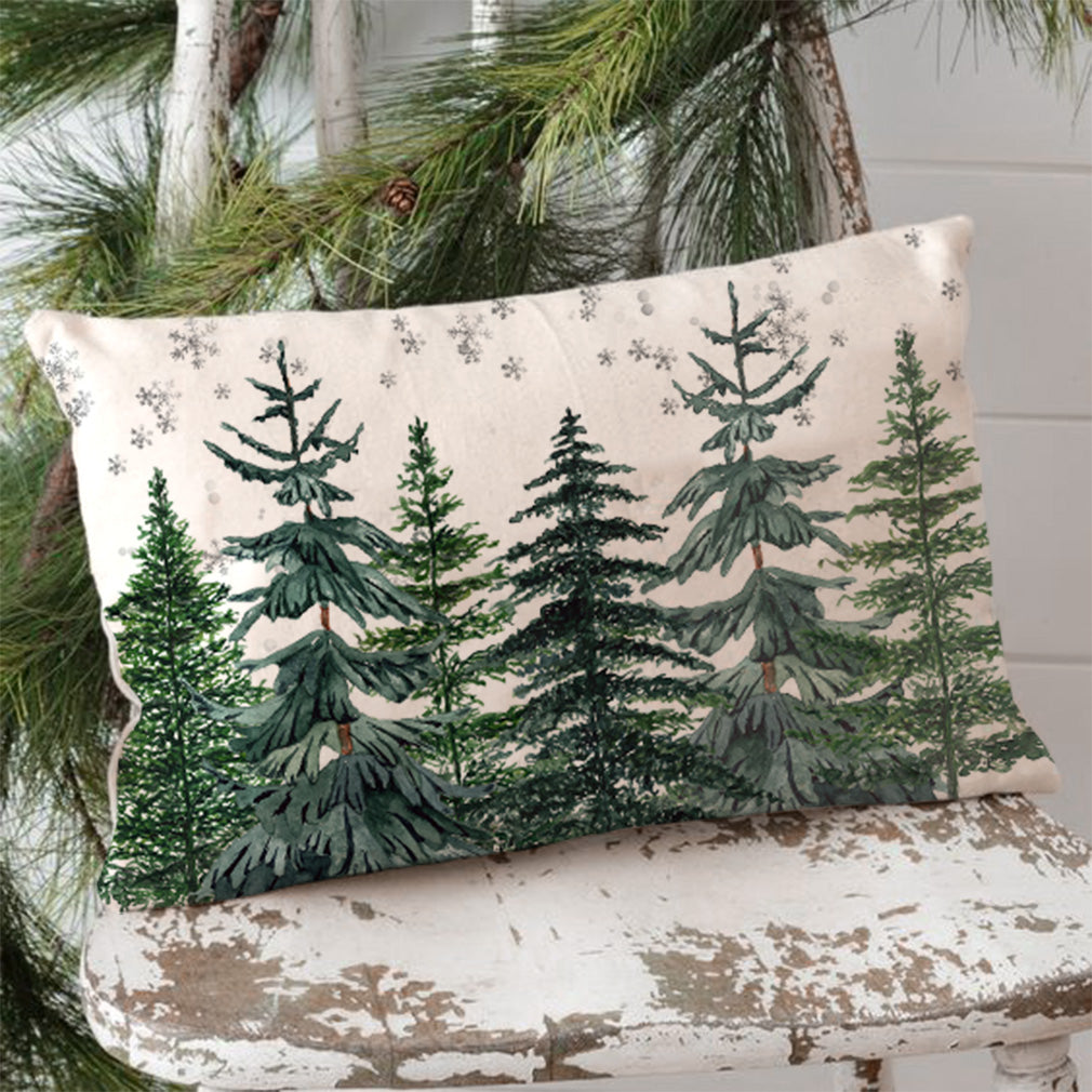 Farmhouse Christmas Tree Pillow Covers 12x20 Inch Rustic Forest Green Christmas Decorations Lumbar Christmas Pillows Christmas Throw Pillows Cases Winter Holiday Decor for Home Couch