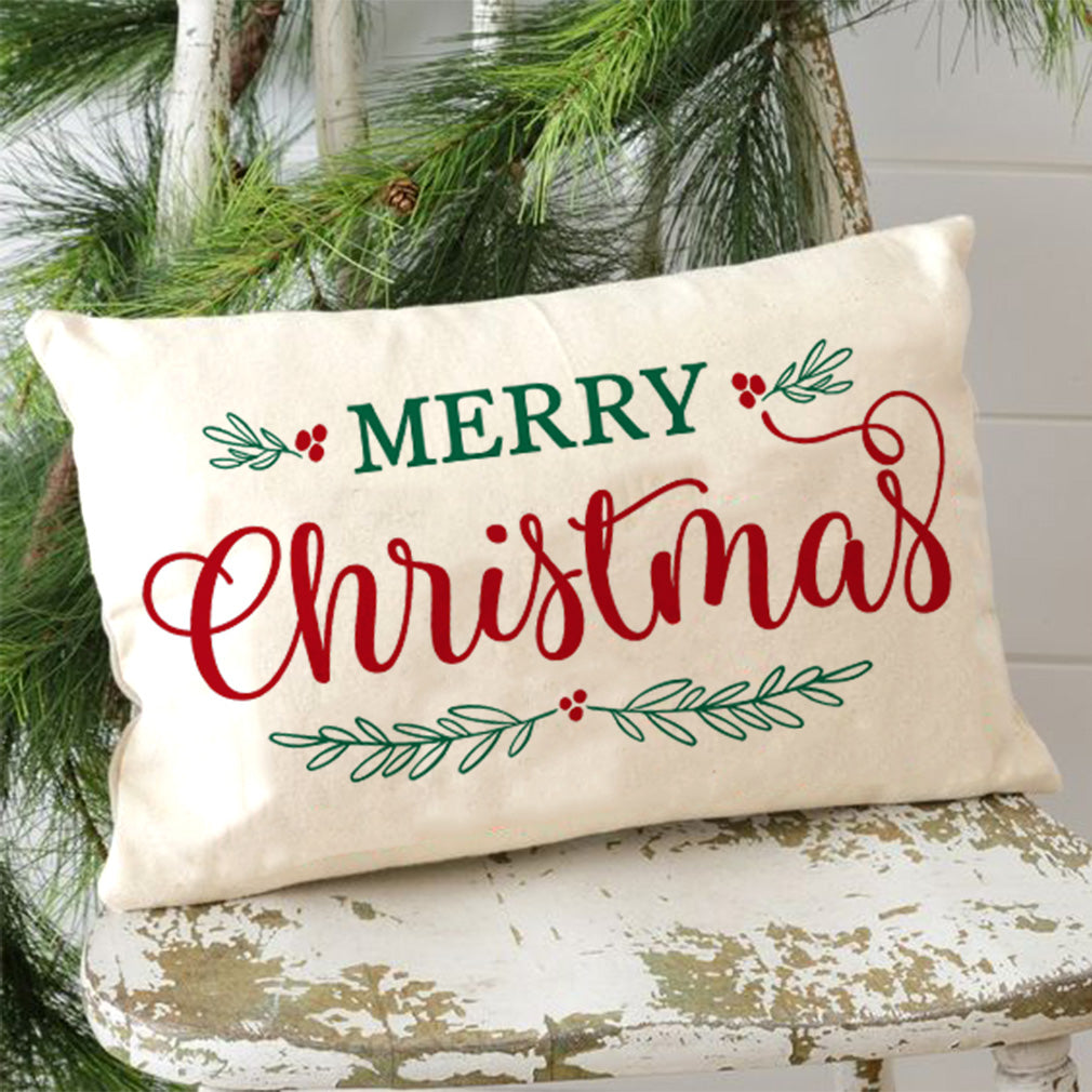 Merry Christmas Pillow Covers 12x20 Inch Farmhouse Christmas Decorations Lumbar Christmas Pillows Christmas Decorative Throw Pillows Cases Winter Holiday Decor for Sofa Couch Living Room