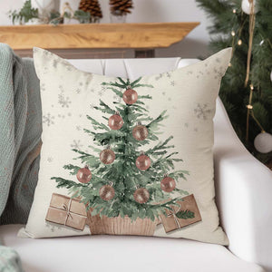 Christmas Pillow Covers 18x18 Set of 4 Christmas Tree Gloves Neutral Christmas Decor Outdoor Xmas Winter Holiday Beige Decorative Throw Pillow Case Home Decorations for Living Room Couch