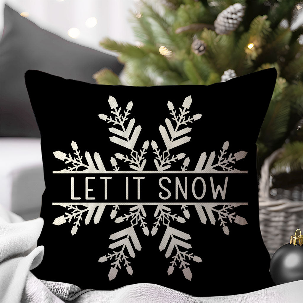 Christmas Pillow Covers 18x18 Set of 4 Nutcracker Snowflake Christmas Tree Black and White Modern Farmhouse Decor Winter Holiday Decorative Throw Pillow Case Decorations for Home Couch