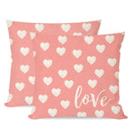 Pink Valentine's Day Pillow Covers 18X18 Set of 2 Heart Love for Valentines Day Decor Modern Farmhouse Outdoor Valentine Decorative Throw Pillows Cushion Case Decorations for Couch