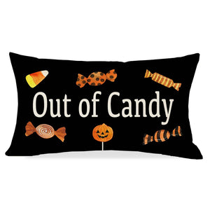 PANDICORN Out of Candy Halloween Pillow Cover 12x20 Funny Candy Halloween Lumbar Pillow