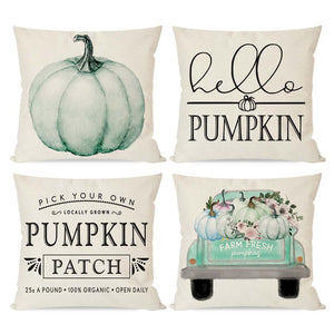 PANDICORN Fall Pillow Covers 18x18 Set of 4 Hello Pumpkin Patch Truck Farmhouse