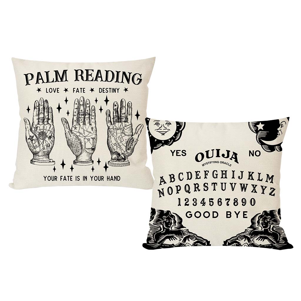 PANDICORN Ouija Board Pillow Covers Set of 2 Fortune Teller Palm Reading Palmistry Hand Mystical