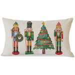 Christmas Throw Pillow Cover 12x20 Inch Red and Green Nutcracker Christmas Decor Outdoor Xmas Party Decorations Winter Holiday Lumbar Decorative Throw Pillow Case for Home Sofa Couch