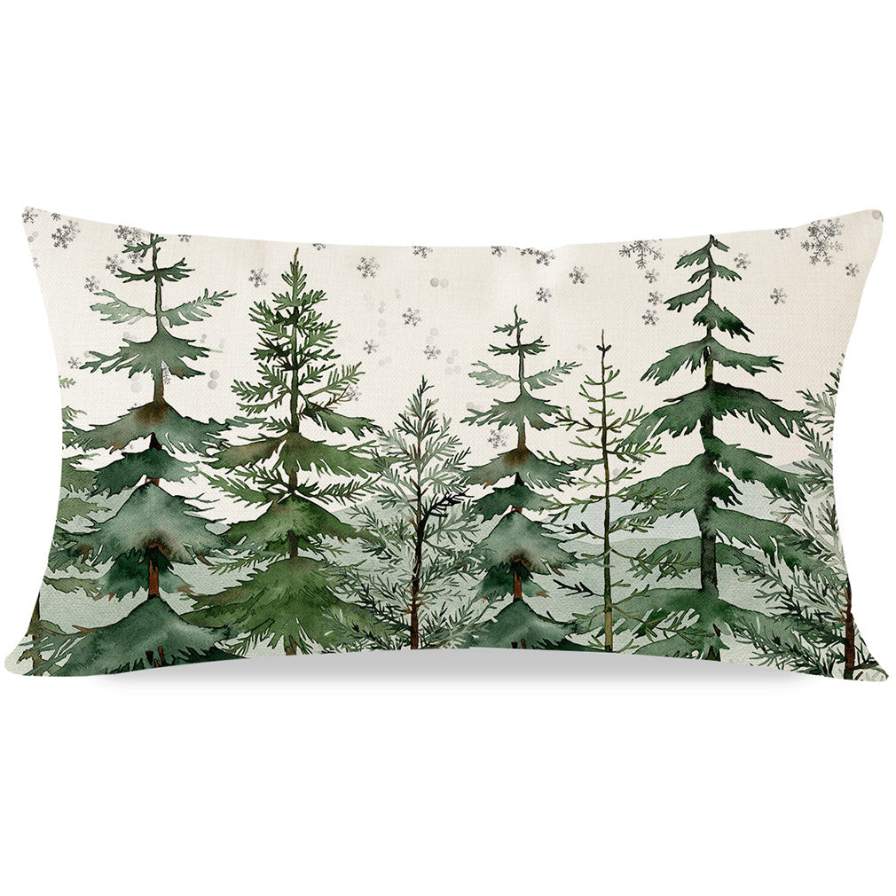 Christmas Tree Pillow Covers 12x20 Inch Farmhouse Forest Green Christmas Decorations Rustic Christmas Lumbar Pillows Decorative Throw Pillows Cases Winter Holiday Decor for Home Couch