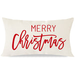 Merry Christmas Pillow Covers 12x20 Inch Farmhouse Christmas Decorations Xmas Winter Holiday Lumbar Pillows Decorative Throw Pillows Cases for Home Sofa Couch Living Room Decor