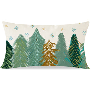 Christmas Tree Pillow Covers 12x20 Inch Modern Farmhouse Christmas Decorations Xmas Winter Holiday Decor Lumbar Pillows Decorative Throw Pillows Cases for Home Sofa Couch Living Room