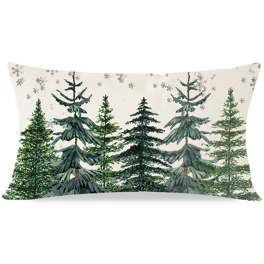 Farmhouse Christmas Tree Pillow Covers 12x20 Inch Rustic Forest Green Christmas Decorations Lumbar Christmas Pillows Christmas Throw Pillows Cases Winter Holiday Decor for Home Couch