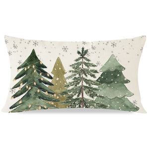 Christmas Pillow Covers 12x20 Modern Farmhouse Green Christmas Tree Decorations Christmas Lumbar Pillows Decorative Throw Pillows Cases Winter Holiday Decor for Home Couch Living Room