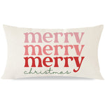 Merry Christmas Pillow Covers 12x20 Modern Farmhouse Pink Christmas Decor Xmas Winter Holiday Lumbar Decorative Throw Pillow Cases Decorations for Home Living Room Sofa Couch Chair