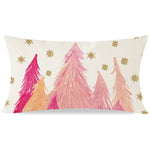 Pink Christmas Tree Pillow Covers 12x20 Snowflake Colorful Modern Pink Christmas Decorations Xmas Winter Holiday Lumbar Decorative Throw Pillow Cases for Home Sofa Couch Living Room Decor