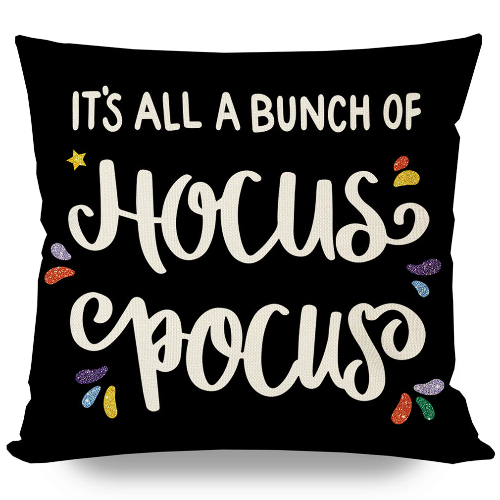PANDICORN Hocus Pocus Halloween Pillows Covers 18x18 Set of 4 for Fall Decorations, Sanderson Sisters Witches Brew Hat I Smell Children Amuck