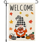 PANDICORN Black Buffalo Check Plaid Gnomes Pumpkin Fall Garden Flag 12×18 Inch Double Sided, Small Autumn Welcome Thanksgiving Yard Decor