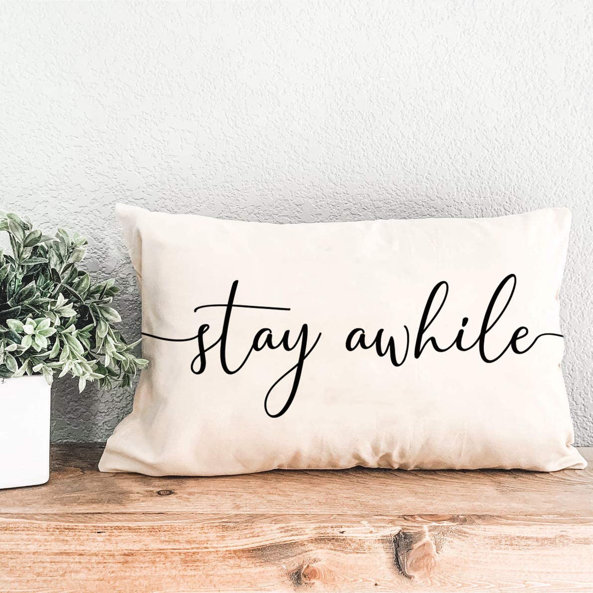 Stay Awhile Farmhouse Porch Pillows Modern Farmhouse Pillow Covers