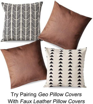 PANDICORN African Mudcloth Black and Cream Pillow Covers 18x18, Geometric Throw Pillow Cases