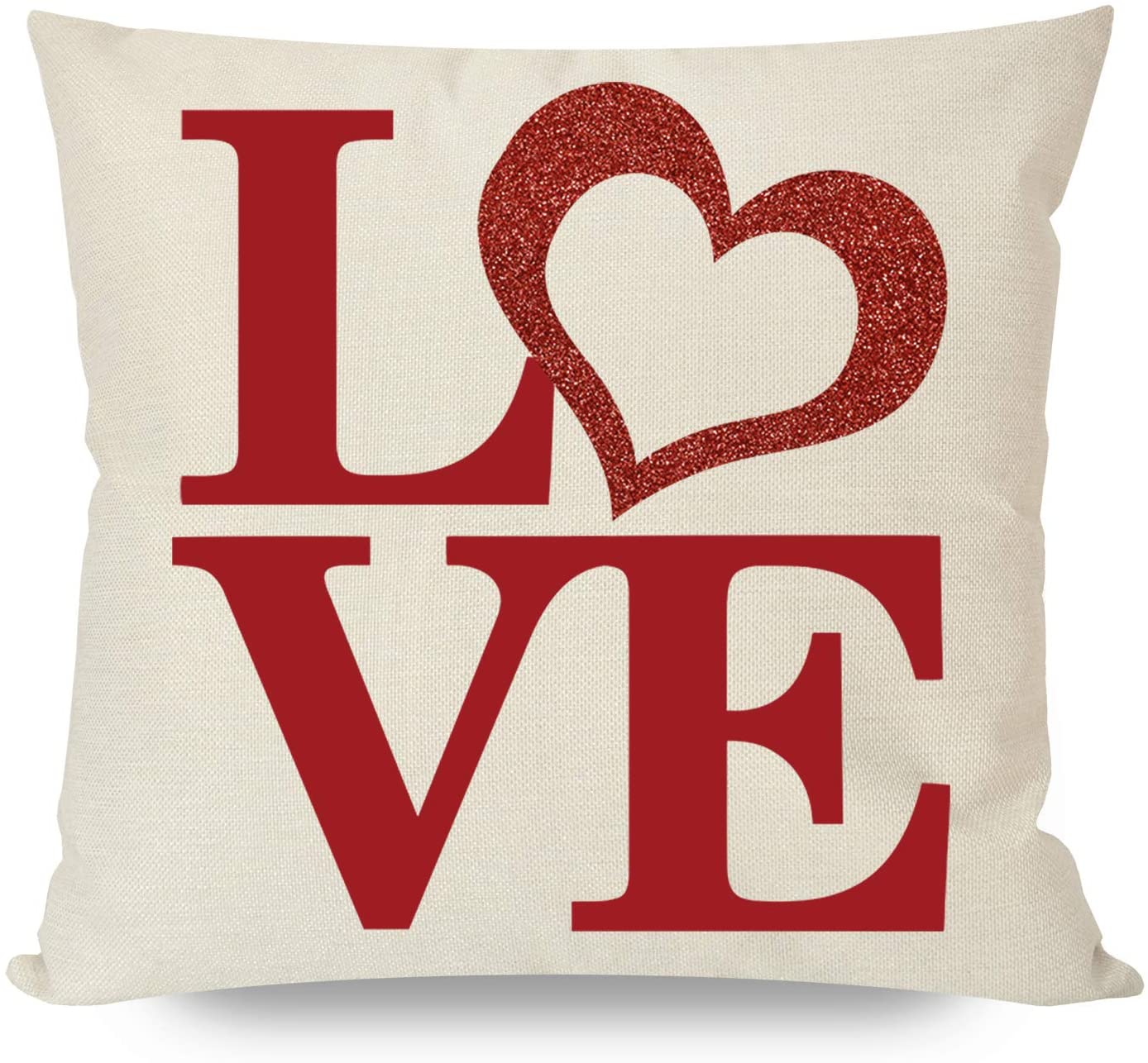 Home Brilliant Valentines Pillow Covers 18x18 Decorative Linen Square Red  Throw Pillows for Couch Bed Living Room, 18 x 18 inch(45x45cm), Burgundy