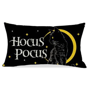PANDICORN Black Cat Halloween Hocus Pocus Pillow Covers Moon Halloween Pillow Decorative Throw Pillow